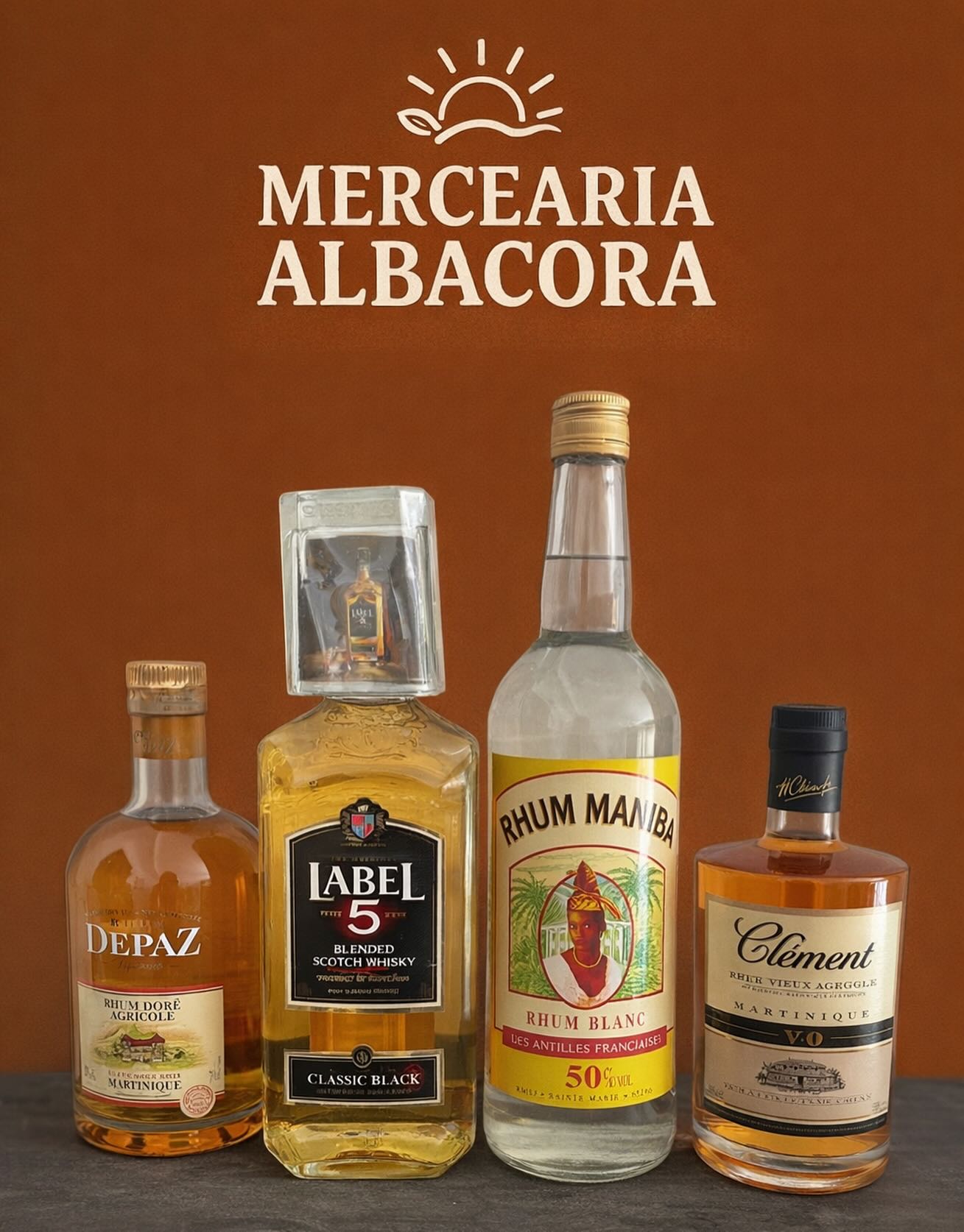 Bebidas e itens de conveniência na Mercearia Albacora